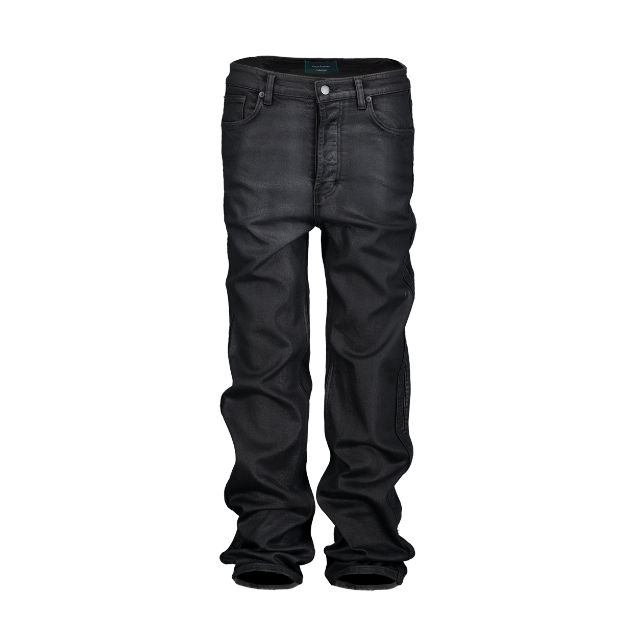언더마이카 사이드 트랙 코티드 배기 진 코티드 블랙(Undermycar Side Track Coated Baggy Jeans Coated Black) - 1