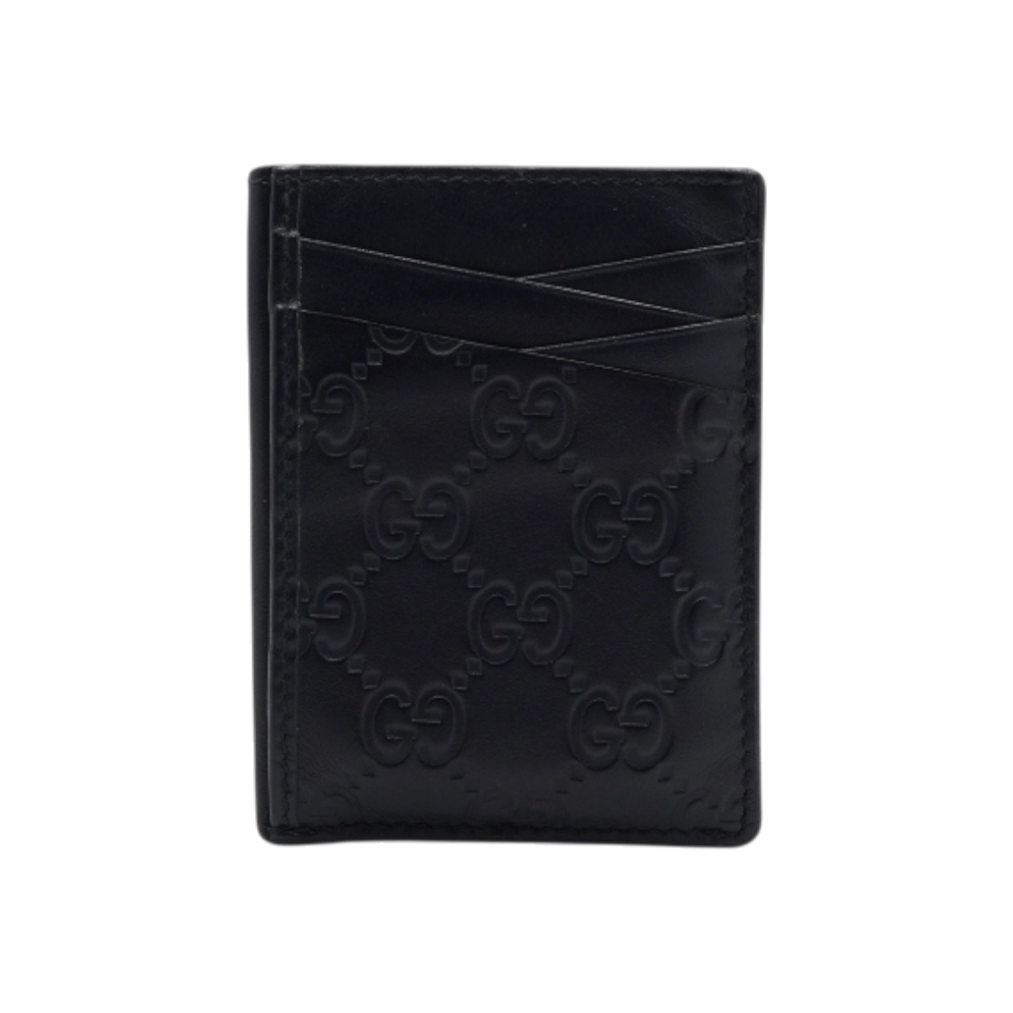 ITTS8TNKV7H4 Gucci Navy Leather GG Logo Card Holder