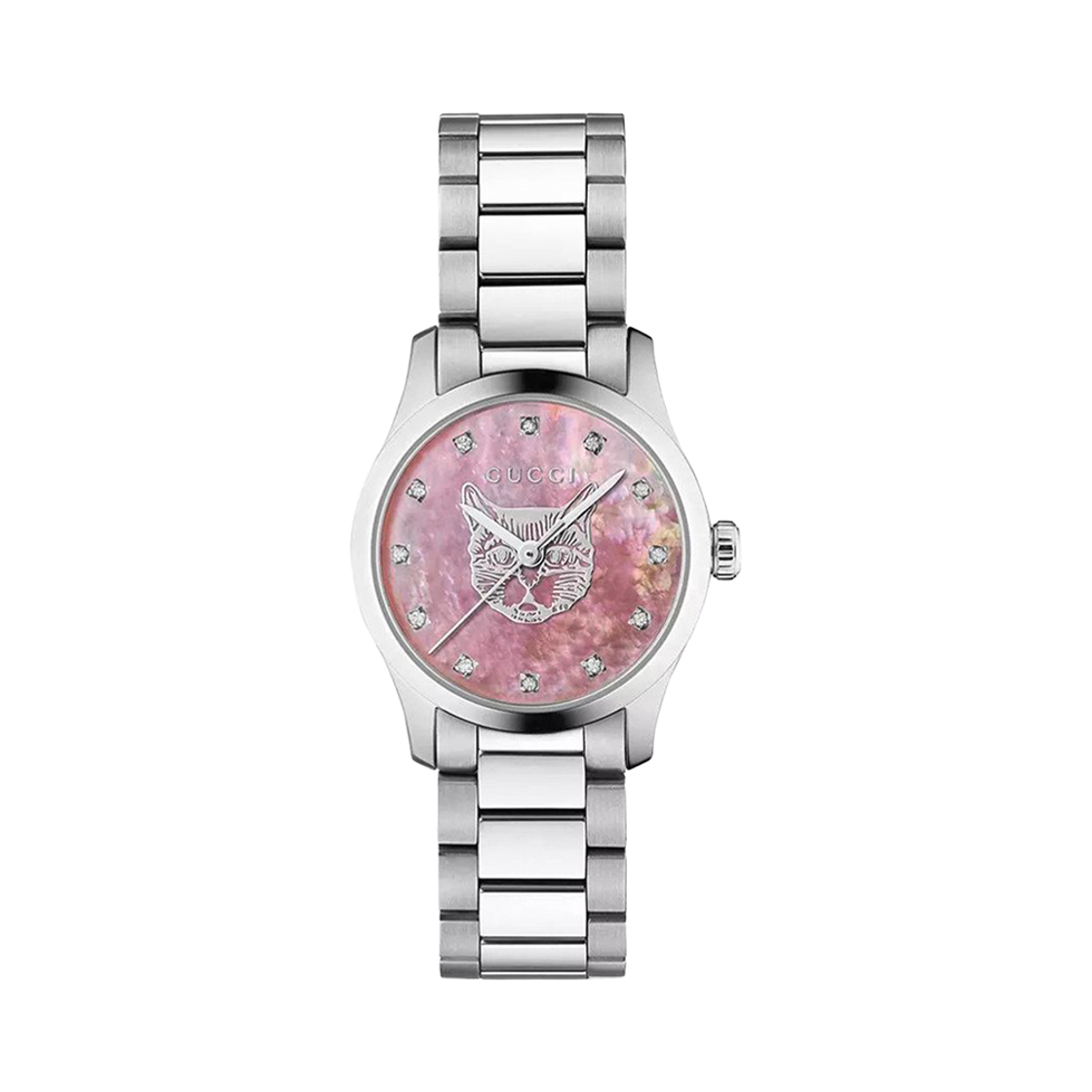 [20% 쿠폰] (W) 구찌 G-타임리스 쿼츠 27mm 스테인리스 스틸 핑크 다이아몬드([20% 쿠폰] (W) Gucci G-Timeless Quartz 27mm Stainless Steel Pink Diamond) - 2
