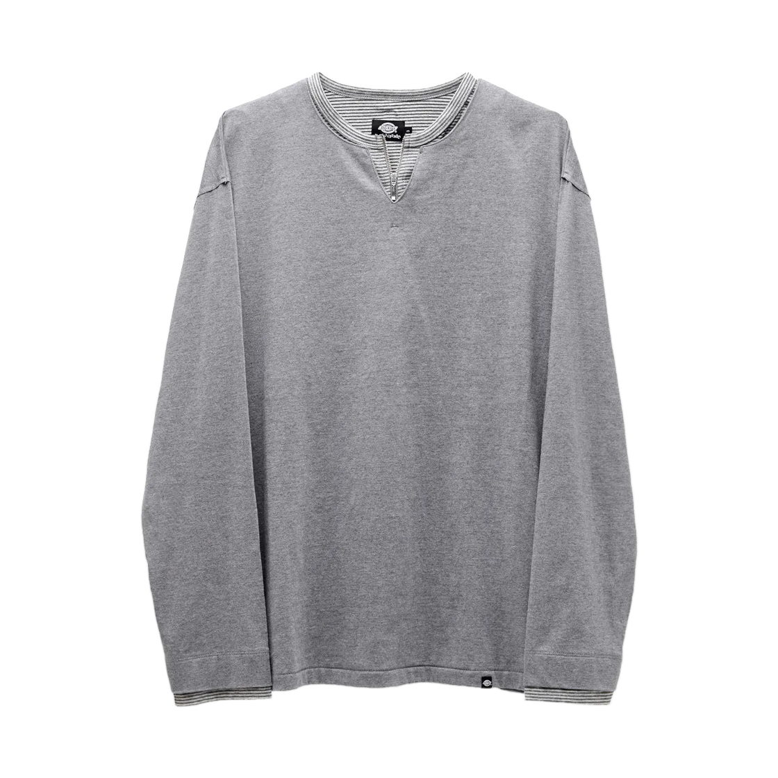 해칭룸 x 디키즈 레이어드 헨리 넥 티셔츠 M.그레이(Hatchingroom x Dickies Layered Henley Neck T-Shirt M.Grey) - 1