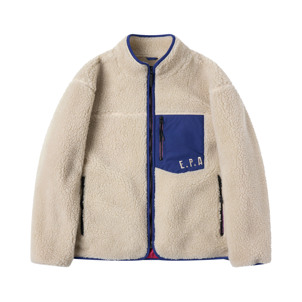 아모우 셰르파 플리스 집업 크림(AMOU Sherpa Fleece Zip-Up Cream) - 2