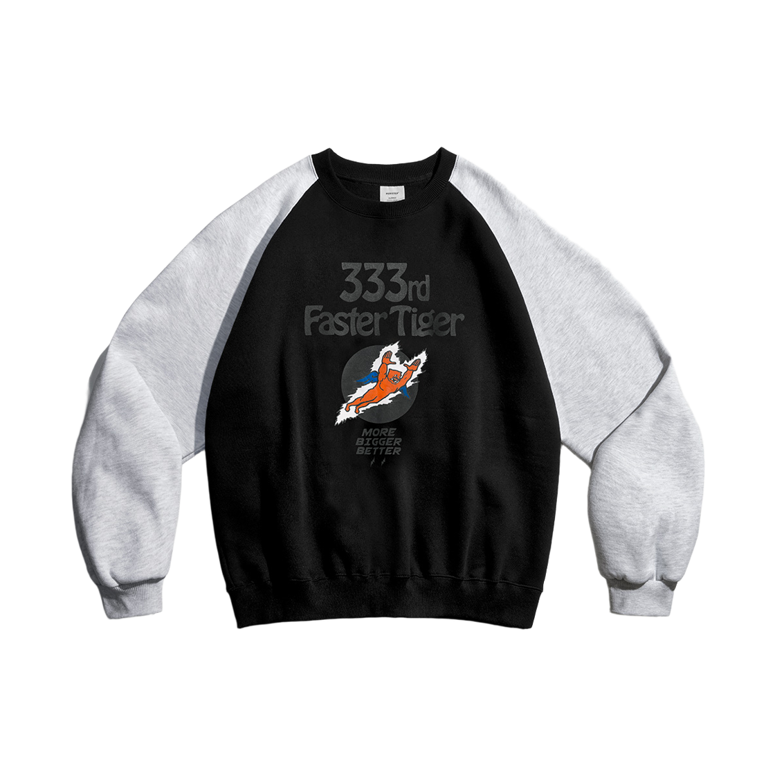 SMMT4590_Black/Melangewhite_292 PERSTEP Fly Tiger Sweat Shirt Black/Melangewhite SMMT4590