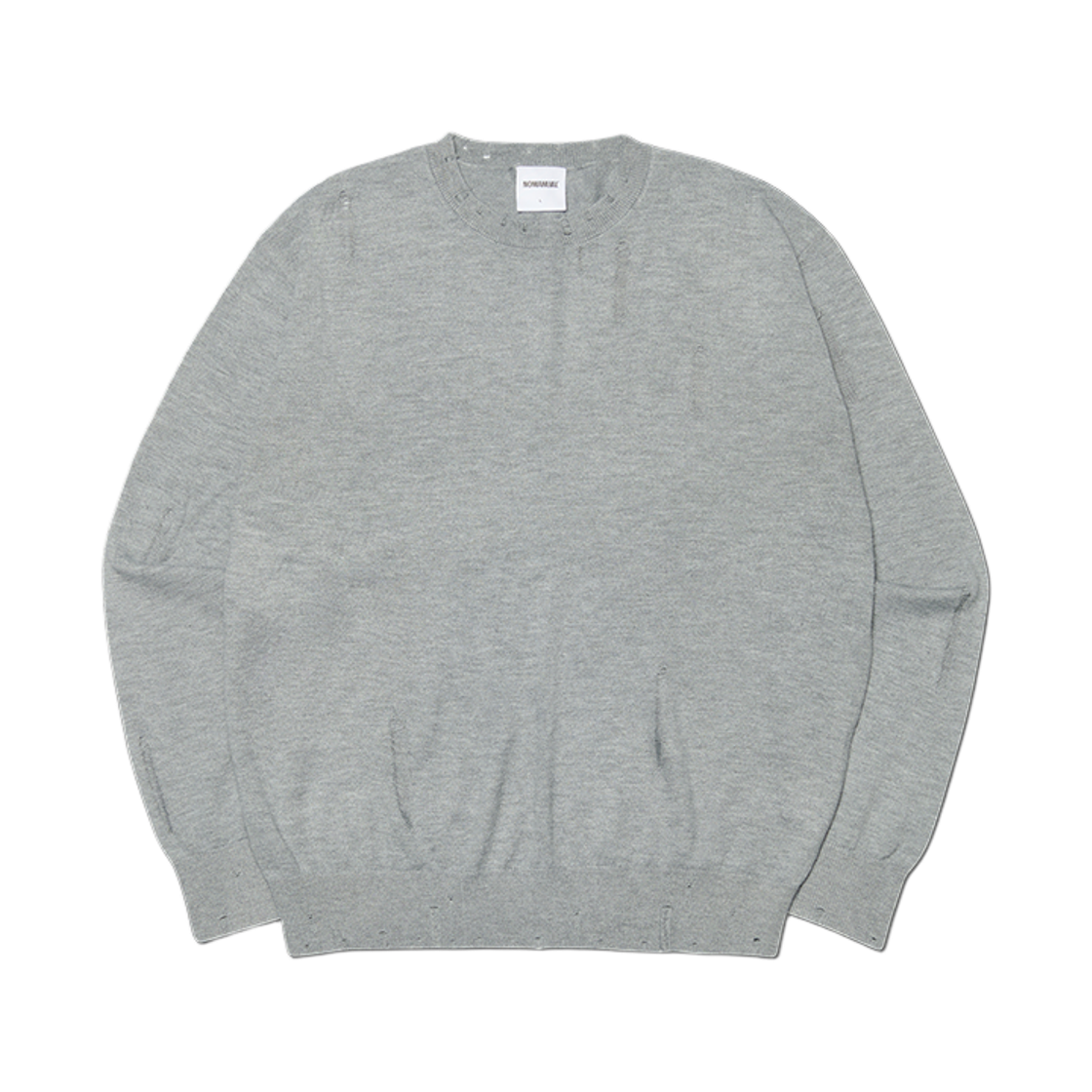 노매뉴얼 데미지드 울 니트 그레이(NOMANUAL Damaged Wool Knit Gray) - 1