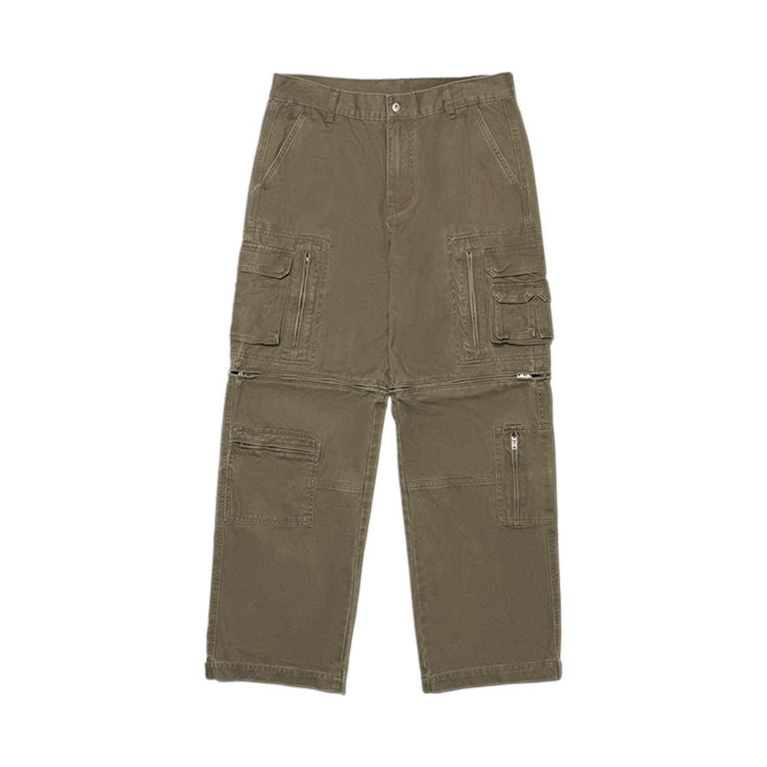 노매뉴얼 디태처블 코튼 카고 팬츠 올리브(NOMANUAL Detachable Cotton Cargo Pants Olive)
