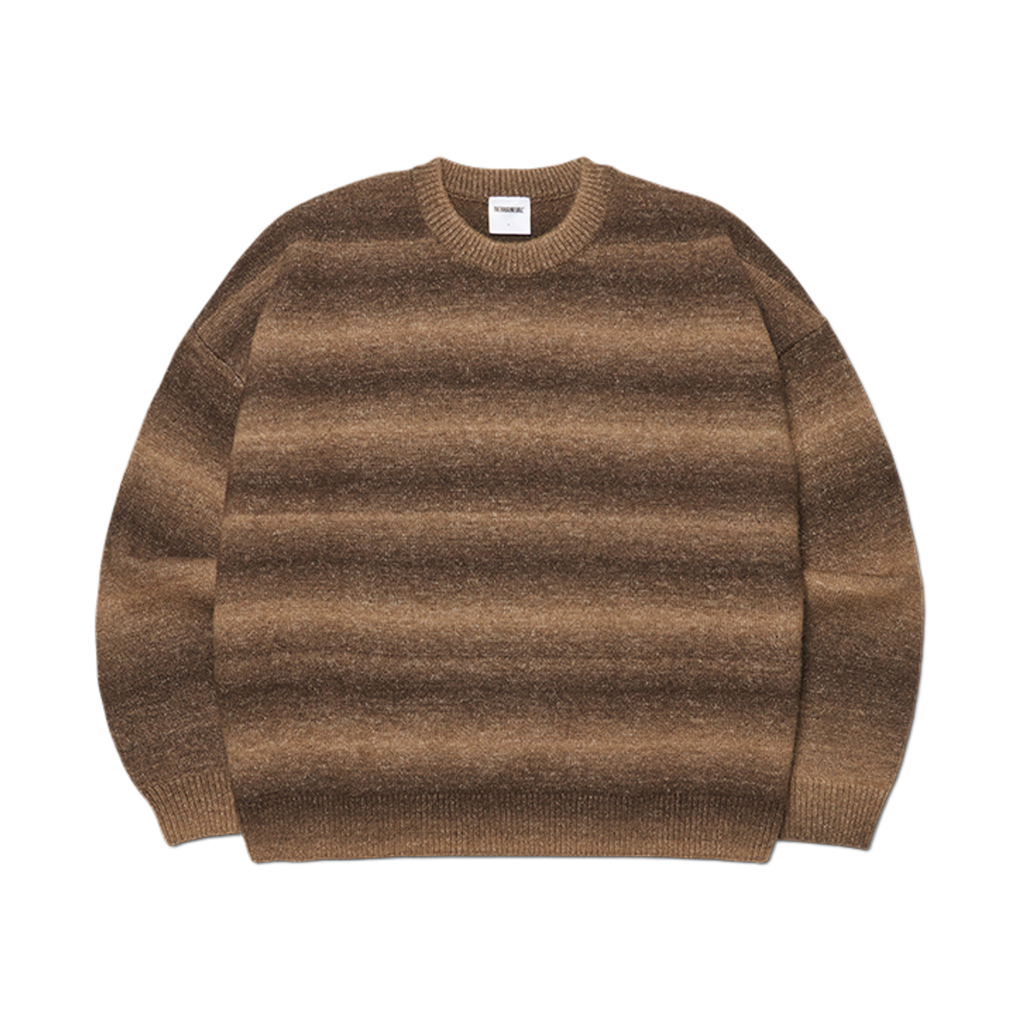 노매뉴얼 크롭드 그라데이션 니트 브라운(NOMANUAL Cropped Gradation Knit Brown)
