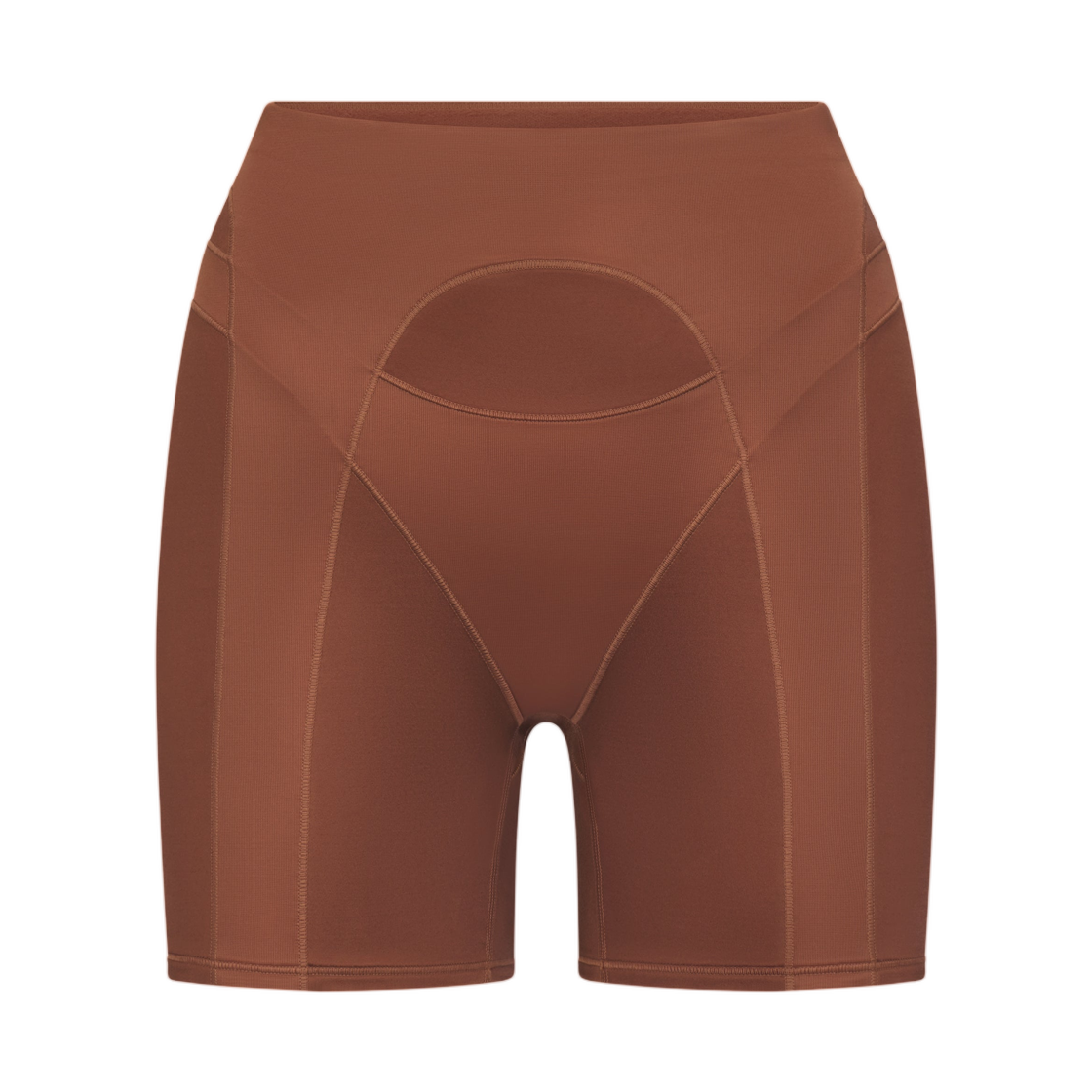 IV6689-263 (W) NikeSKIMS Satin Shine Paneled 5” Biker Short Carob Brown