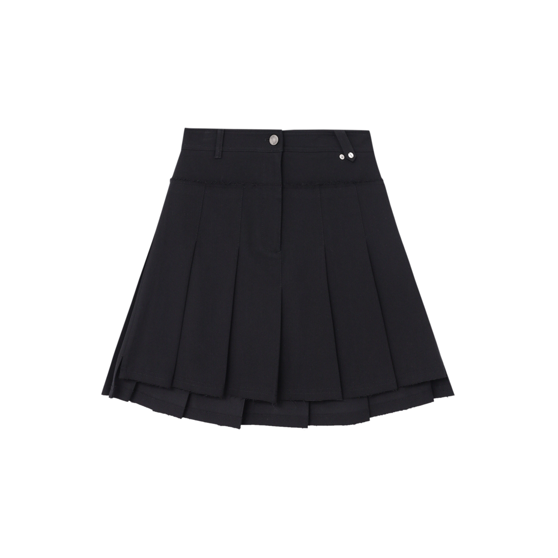 제뉴즈 스위프츠 언발란스 플리츠 스커트 - 블랙(Znuz Swiftz Unbalance Pleated Skirt - Black)