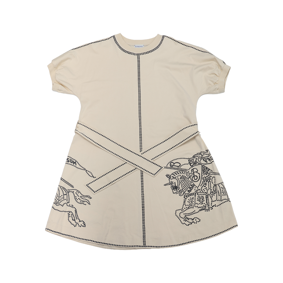 버버리 키즈 EKD 벨티드 드레스 코튼 오트밀 14Y(Burberry Kids Belted Dress Cotton Oatmeal)