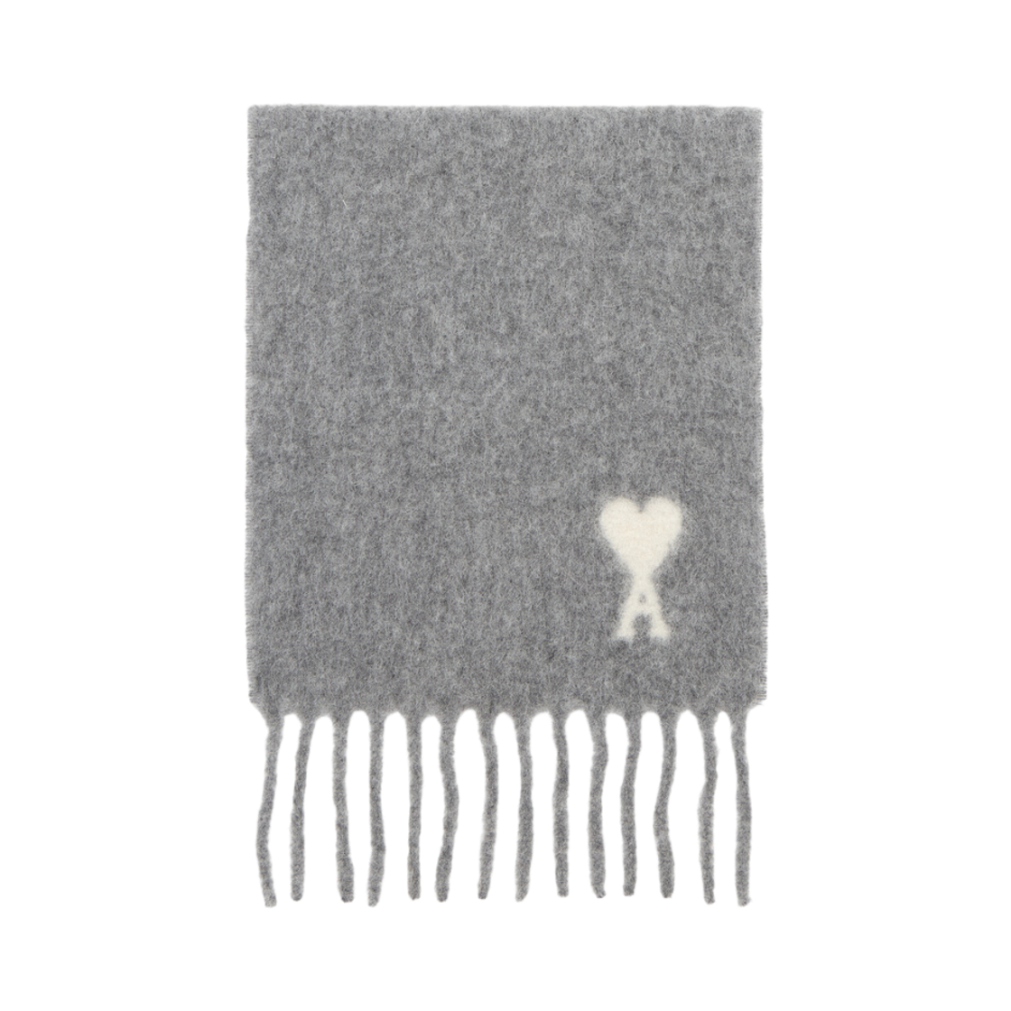 USF673-AW0004-095 AMI de Coeur Alpaca Oversized Muffler Grey White
