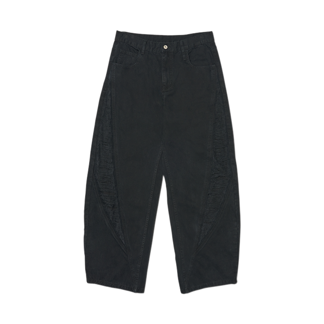 NMWF62PT06BLK NOMANUAL Panel Destroyed Pants Black