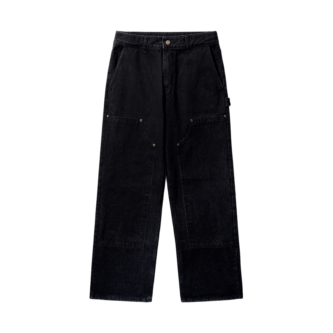 MMLP6813_Black_29 EZKATON Dark Double Knee Denim Pants Black MMLP6813