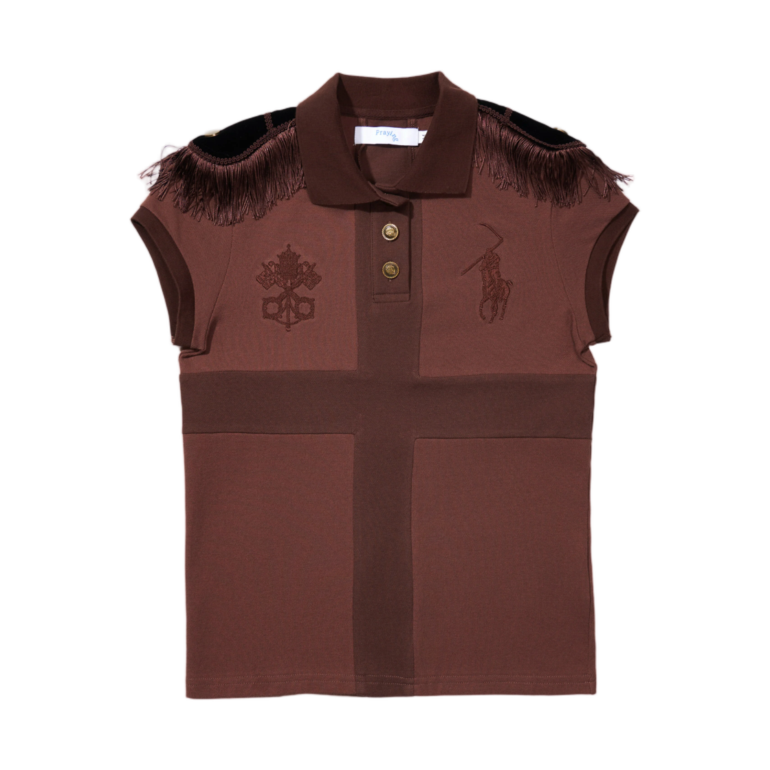 (W) 프레잉 에폴렛 탑 브라운((W) Praying Epaulette Top Brown) - 1