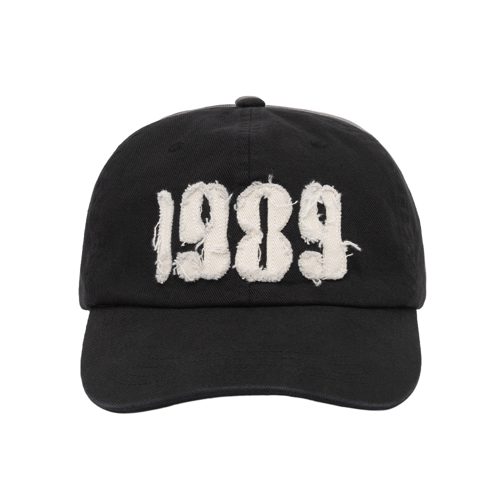 니티드 1989 워시드 아플리케 볼캡 블랙(Knitted 1989 Washed Applique Ballcap Black)
