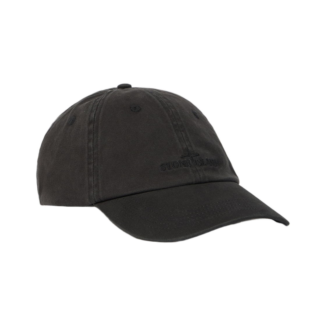 L2S1591000-07S0106-V0029 Stone Island 9100007 Brushed Cotton Gabardine Hat Baseball Cap with Logo Embroidery Black - 26FW