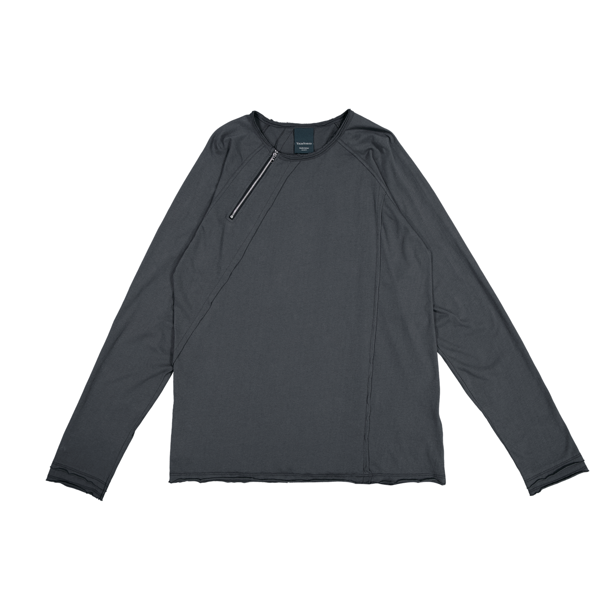 언더마이카 다이애거널 집 롱 슬리브 오닉스 그레이(Undermycar Diagonal Zip Long Sleeve Onyx Gray)