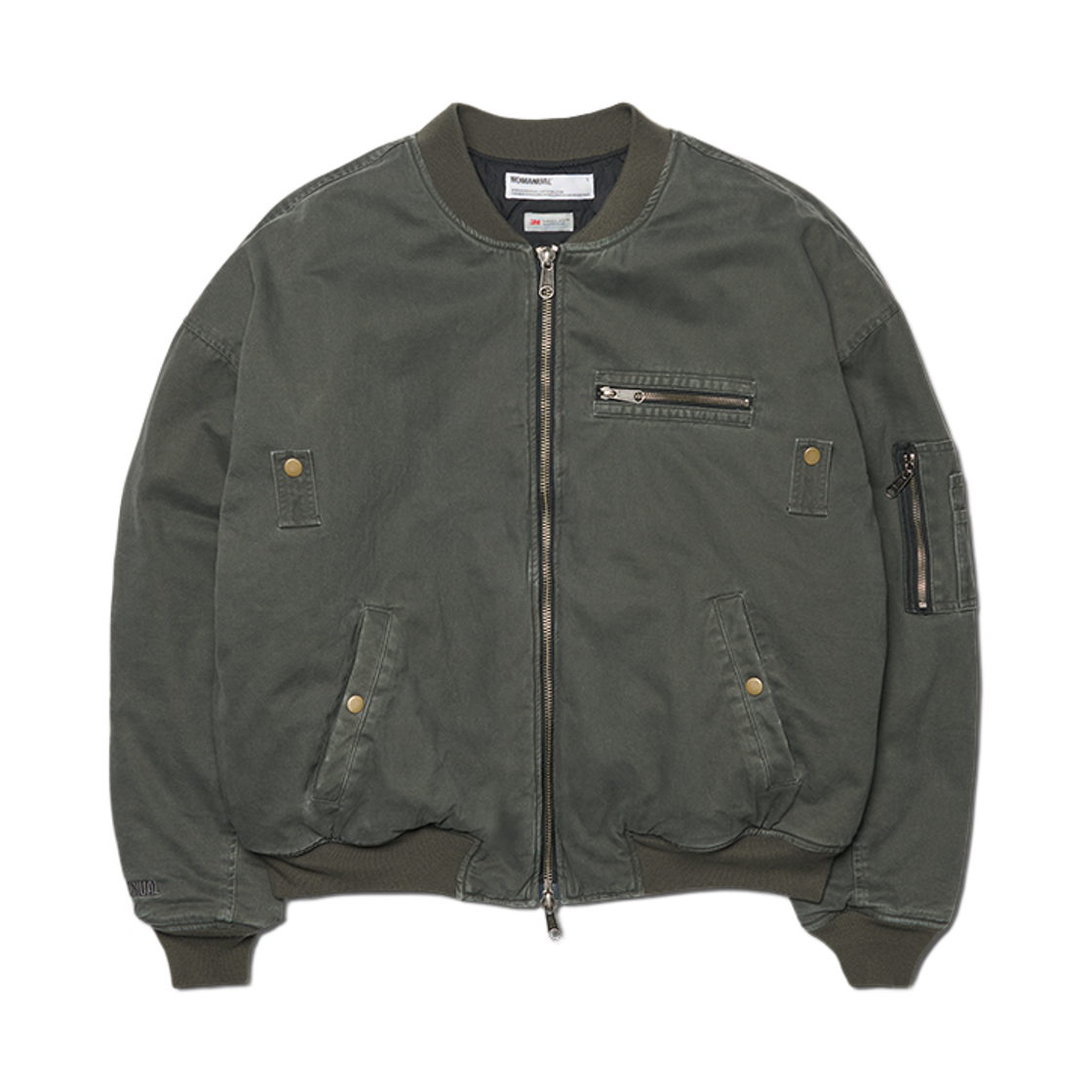 노매뉴얼 워시드 빈티지 MA-1 자켓 차콜(NOMANUAL Washed Vintage MA-1 Jacket Charcoal)