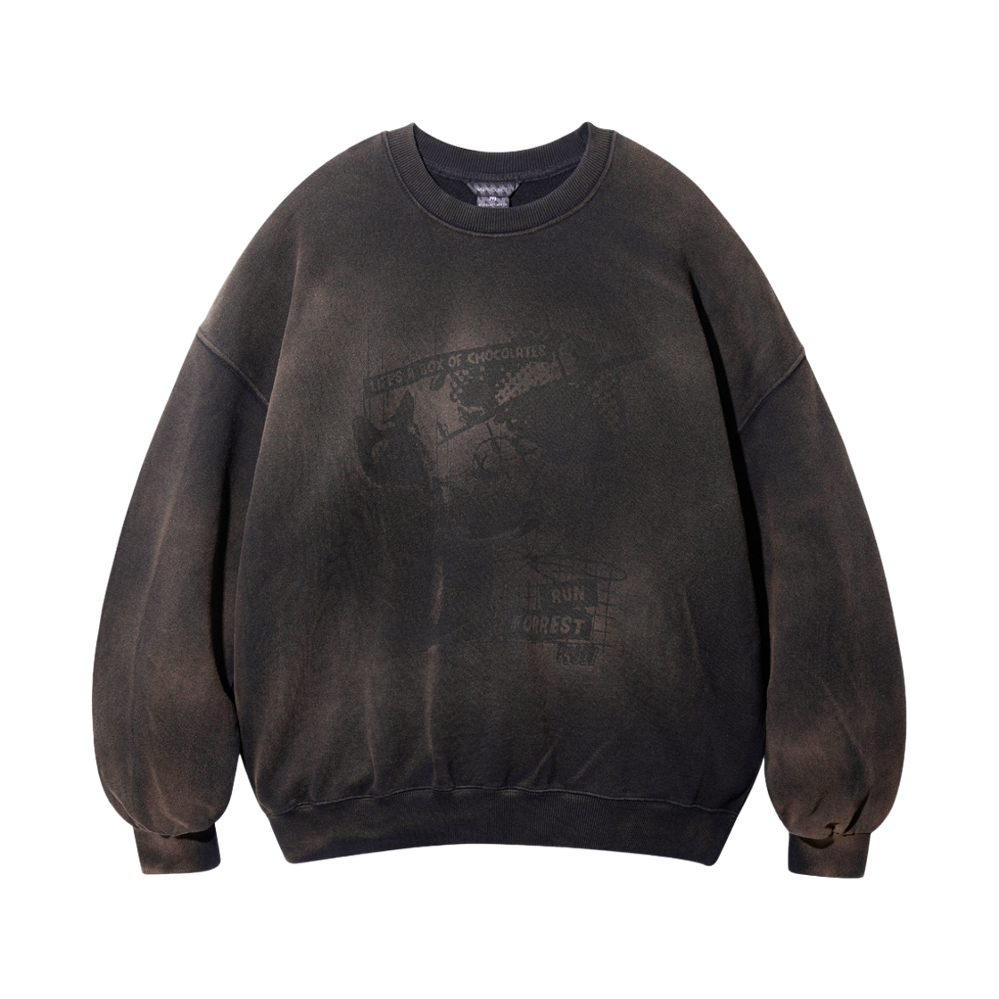 MJMT7683_Black_291 WV PROJECT Run Picture Dyeing Sweatshirt Black MJMT7683