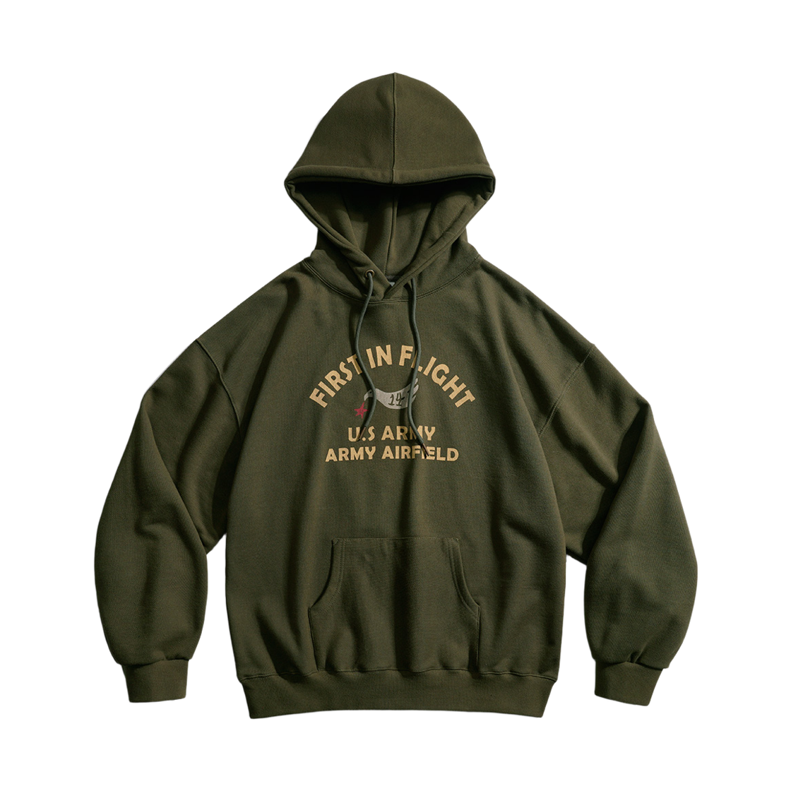 JUHD4586_Khaki_291 PERSTEP Airfield Heavy Weight Hoodie Khaki JUHD4586
