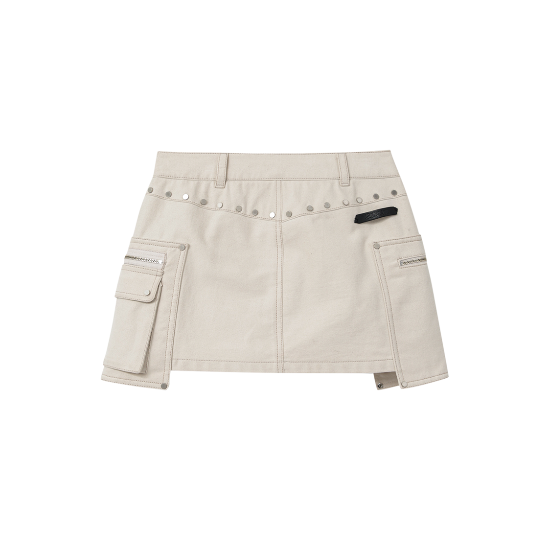 제뉴즈 스터드 벨트 포켓 스커트 - 아이보리(Znuz Stud Belt Pocket Skirt - Ivory) - 2