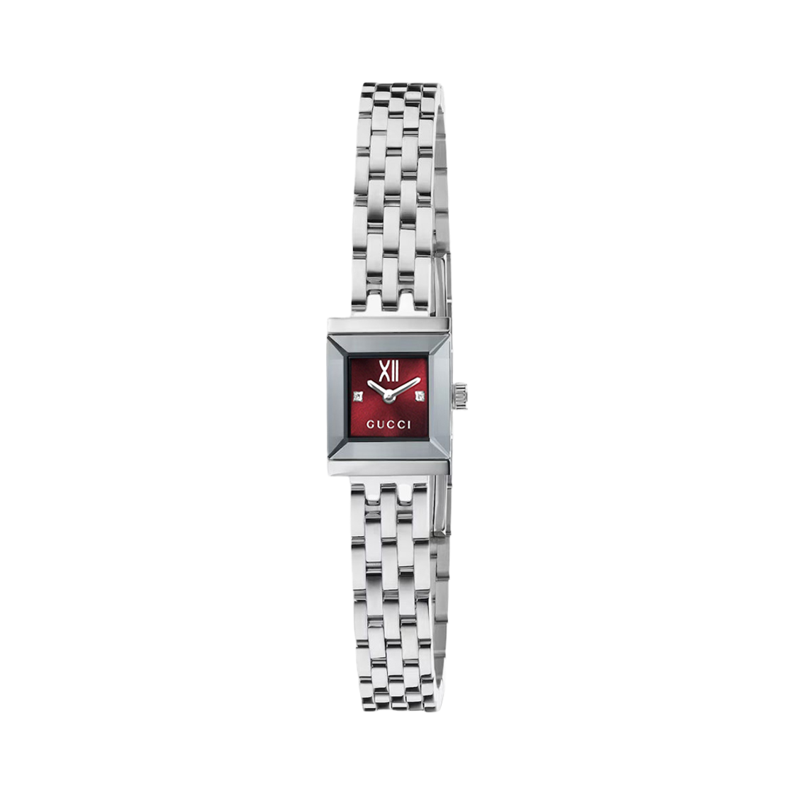 YA128541 [20% 쿠폰] (W) Gucci G-Frame Quartz 14x18mm Stainless Steel Burgundy