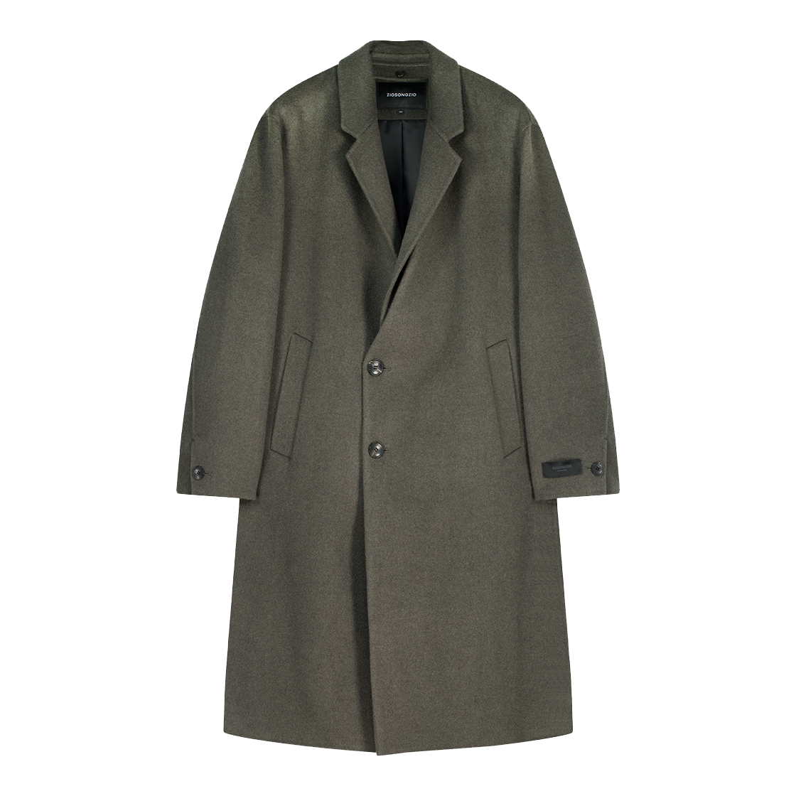 ZI5CT521KK ZIOSONGZIO Lapel Detachable Two Button Handmade Coat Khaki