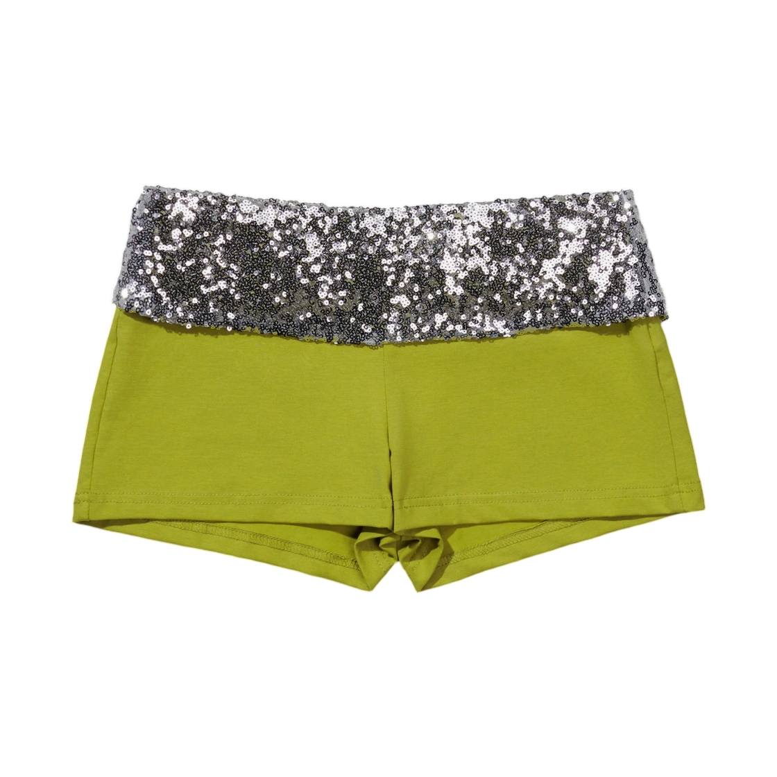 (W) 프레잉 시퀸 쇼츠 그린((W) Praying Sequin Shorts Green)