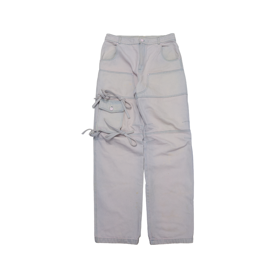 ITHUG7DTK4CR Louis Vuitton Bleached Denim Cargo Pants Cotton Lilac White