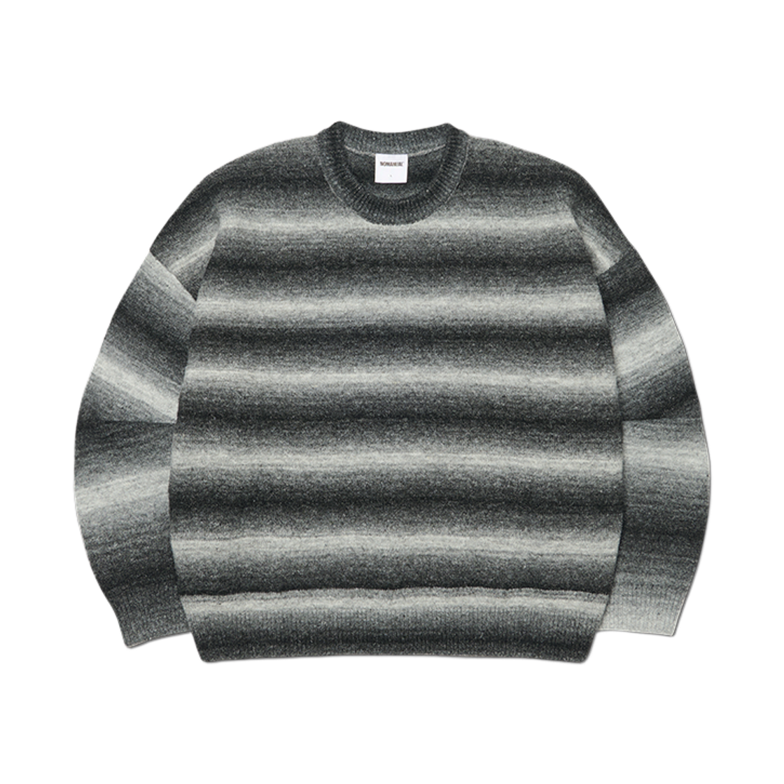 노매뉴얼 크롭드 그라데이션 니트 블랙(NOMANUAL Cropped Gradation Knit Black) - 1