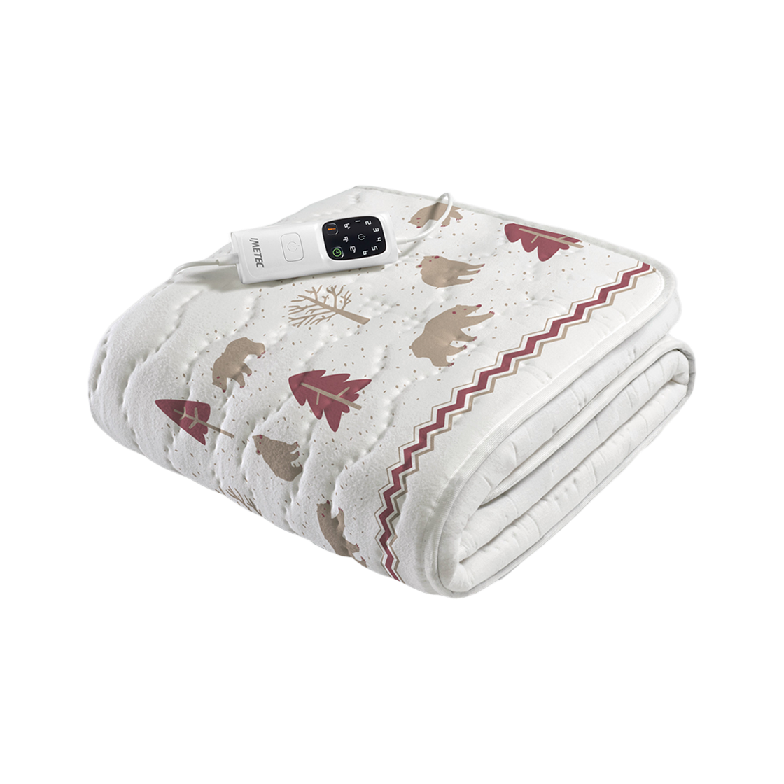 이메텍 프리미엄 순면 전기요 싱글 IMD-015A (적색곰)(IMETEC Premium Cotton Electric Blanket Single IMD-015A (Red Bear)) - 1