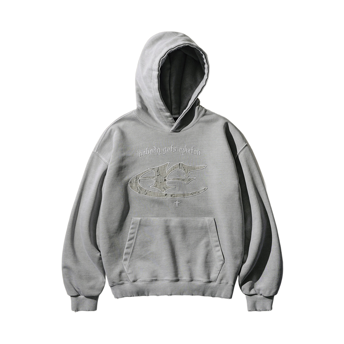 SHHD6817_Lightgray_292 EZKATON Gothic Gets Pigment Hoodie Lightgray SHHD6817