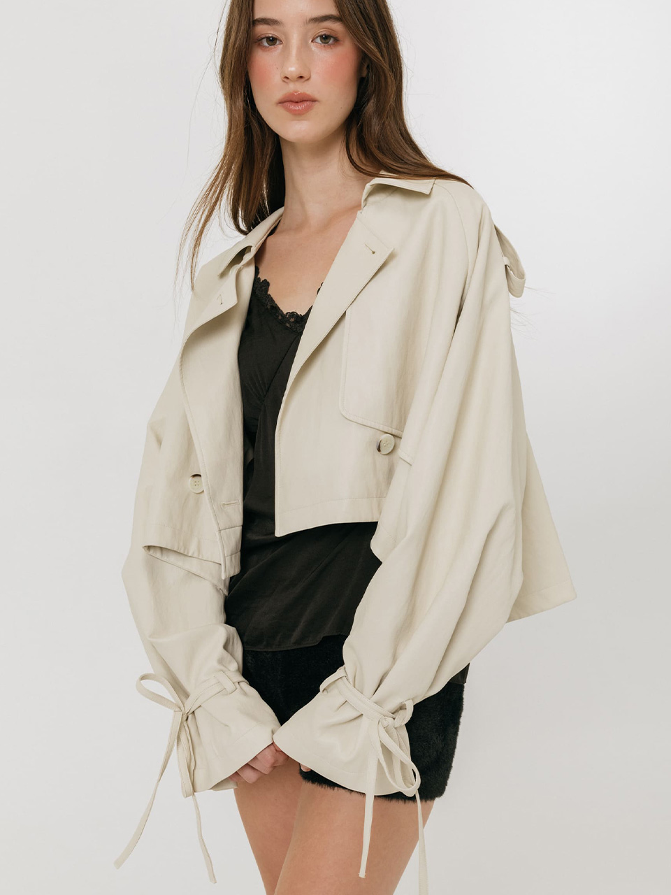 모이페어 레더 스트랩 트렌치 자켓 아이보리(MOIFAIRE Leather Strap Trench Jack Ivory) - 6