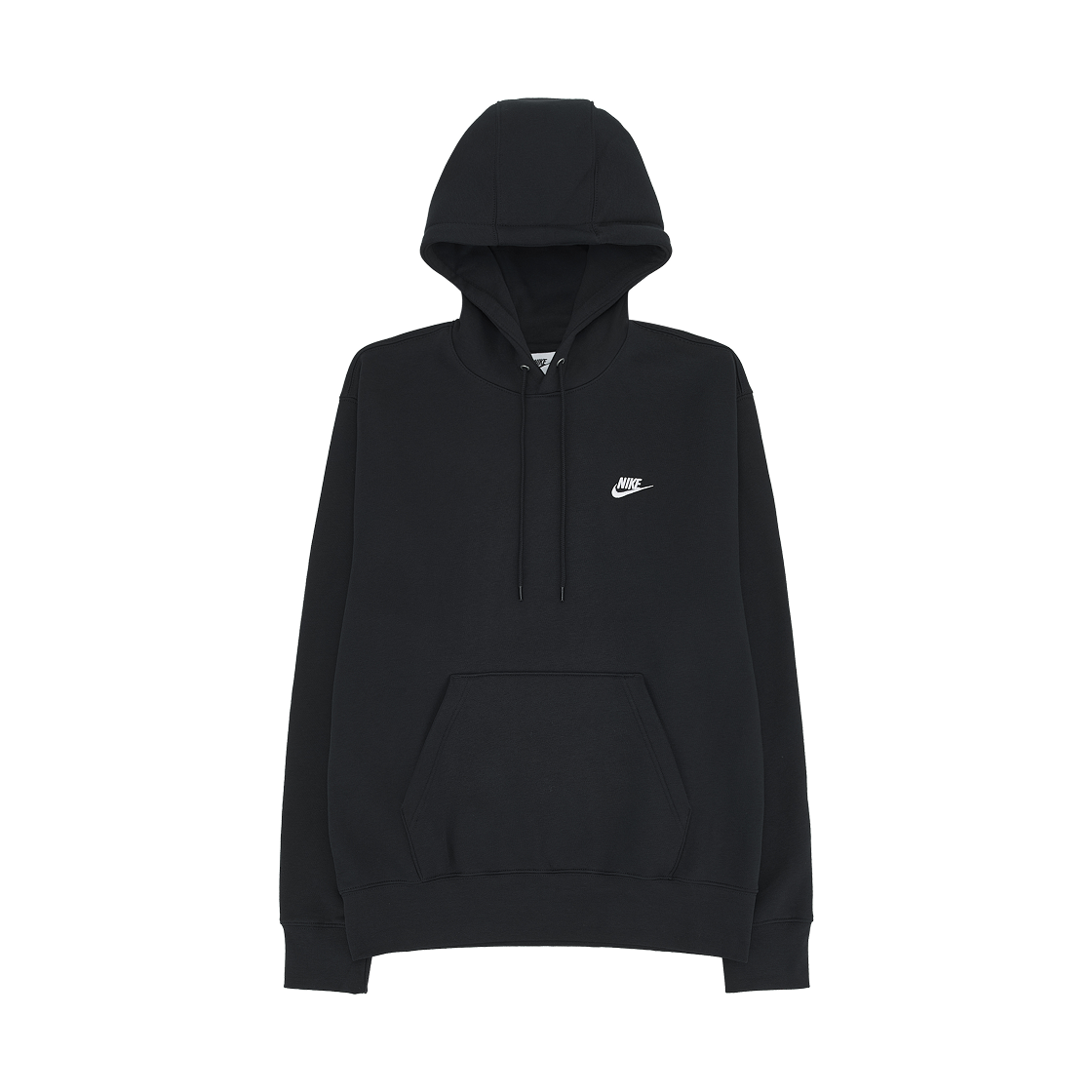 FN3860-010 Nike Club Pullover Fleece Hoodie Black White - Asia