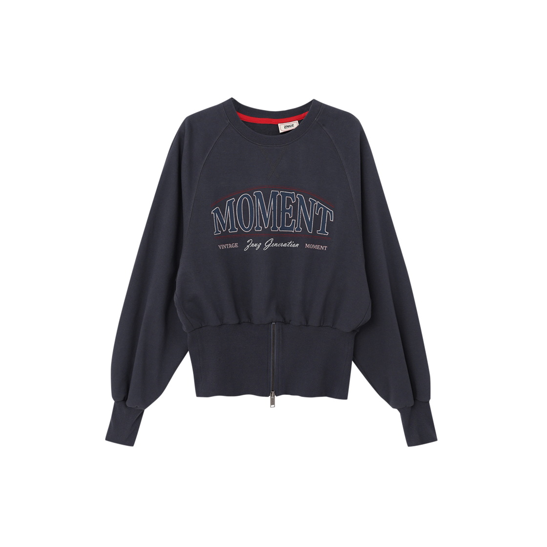 제뉴즈 립 지퍼 스웨트셔츠 - 차콜(Znuz Rib Zipper Sweatshirt - Charcoal)