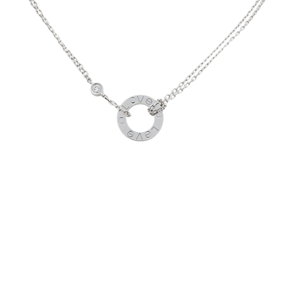 IT4LMRTLW76H Cartier Love Pendant Necklace 2P Diamond White Gold