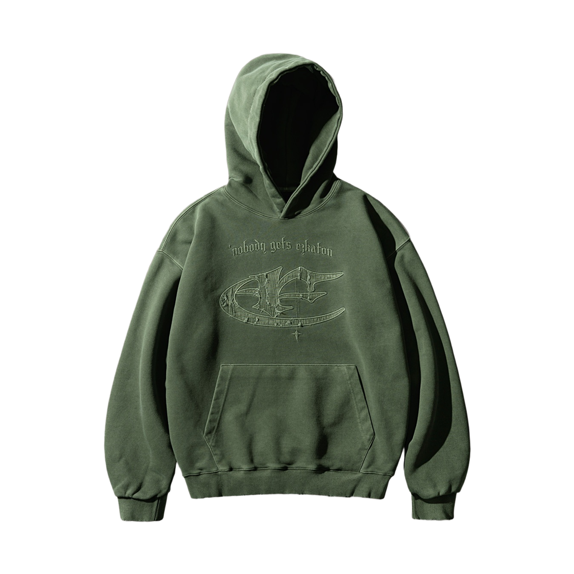 SHHD6817_Khaki_292 EZKATON Gothic Gets Pigment Hoodie Khaki SHHD6817