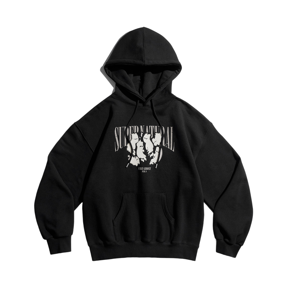 BJHD4582_Black_292 PERSTEP Ghost Heavy Weight Hoodie Black BJHD4582