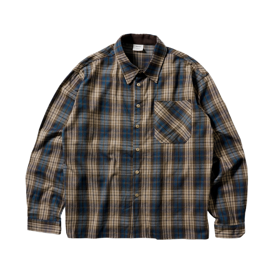 SMLS4733_darkblue_29 PERSTEP Converge City Mix Overfit Check Shirt Darkblue SMLS4733