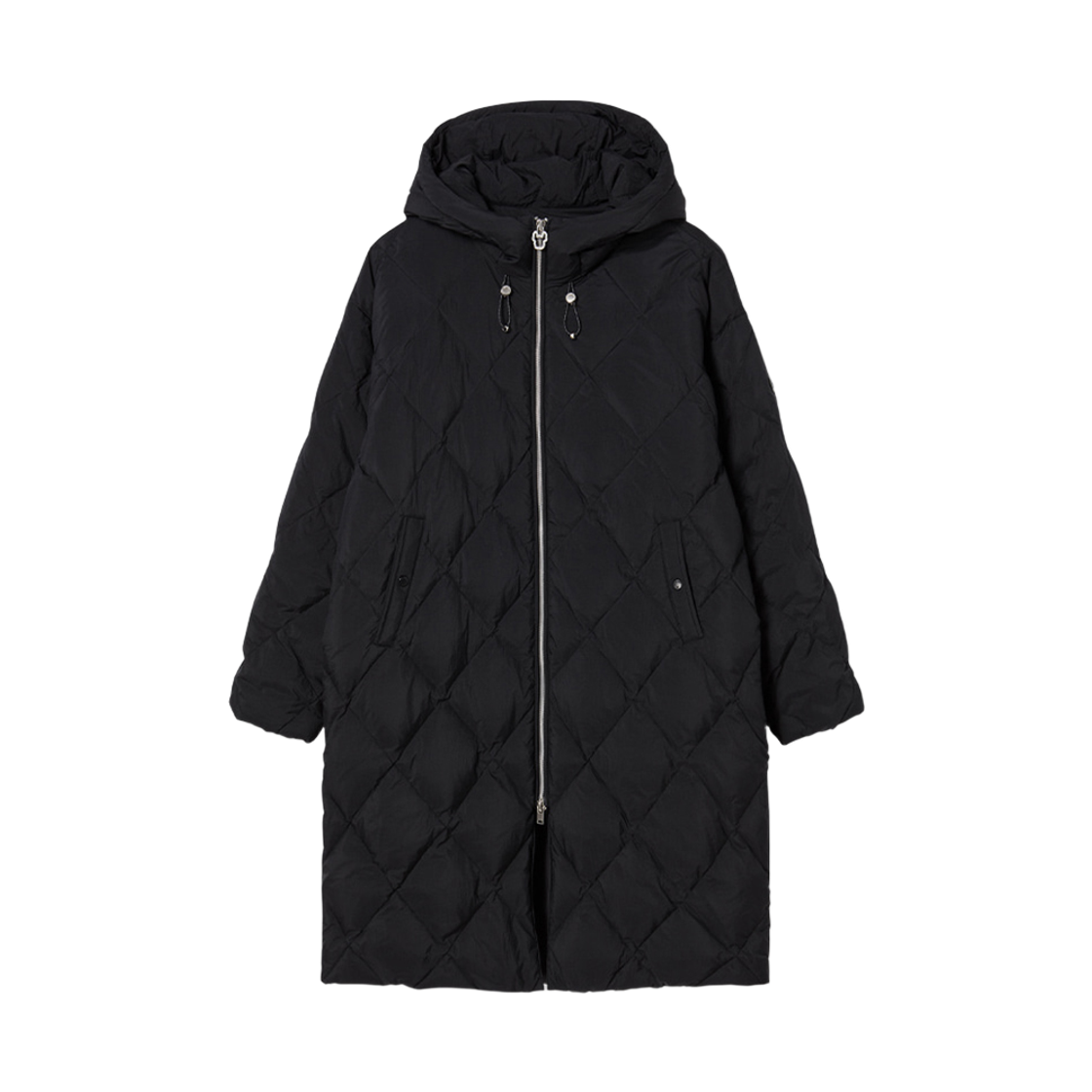 LW254DJ770 Lifework Lite Diamond Quilted Long Hooded Down Jumper_LW254DJ770