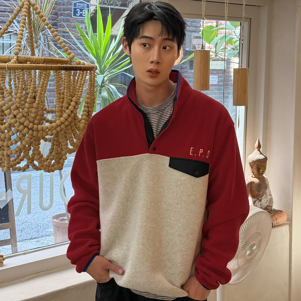 아모우 폴라 플리스 아노락 레드(AMOU Polar Fleece Anorak Red) - 3