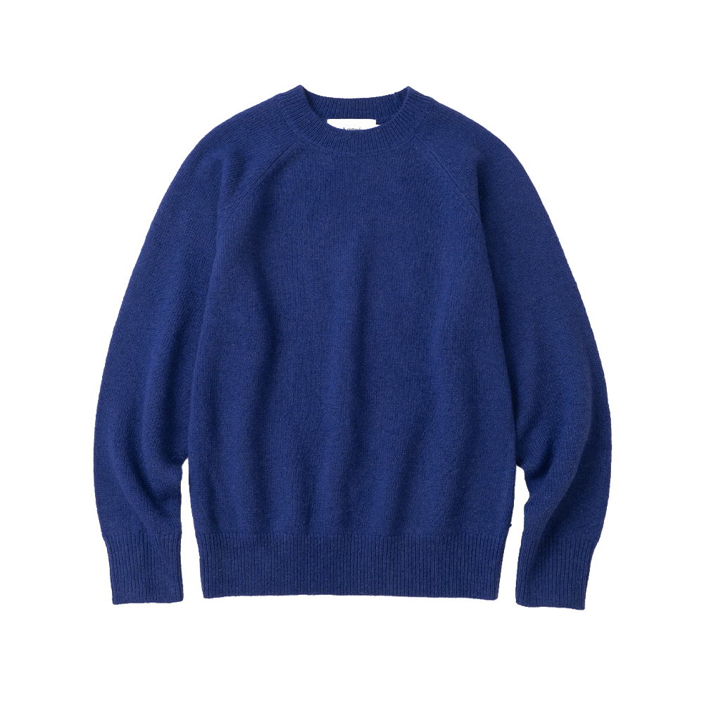 니티드 쉐기독 울 100% 라운드 니트 코발트 블(Knitted Shaggy Dog Wool 100% Round Knit Cobalt Blue) - 1