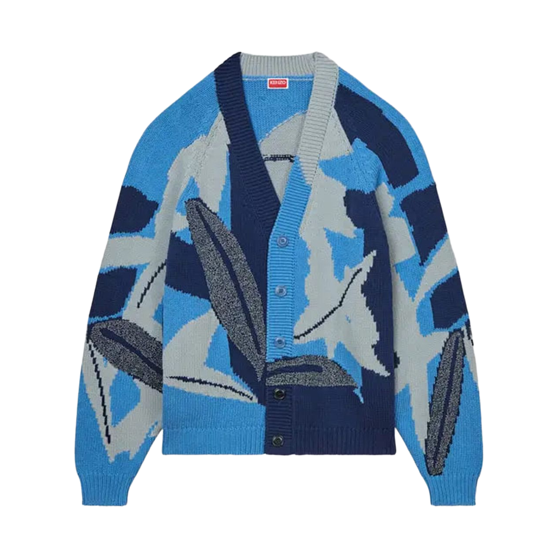 K255AMG102LBX Kenzo Chikurin Camo Cardigan Blue
