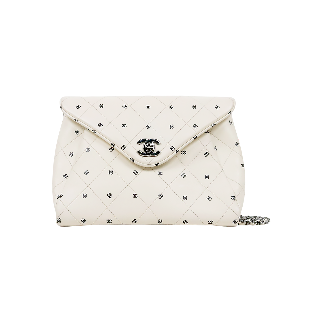 ITBDPJDJIBPU Chanel White Logo Quilted CC Chain Shoulder Bag
