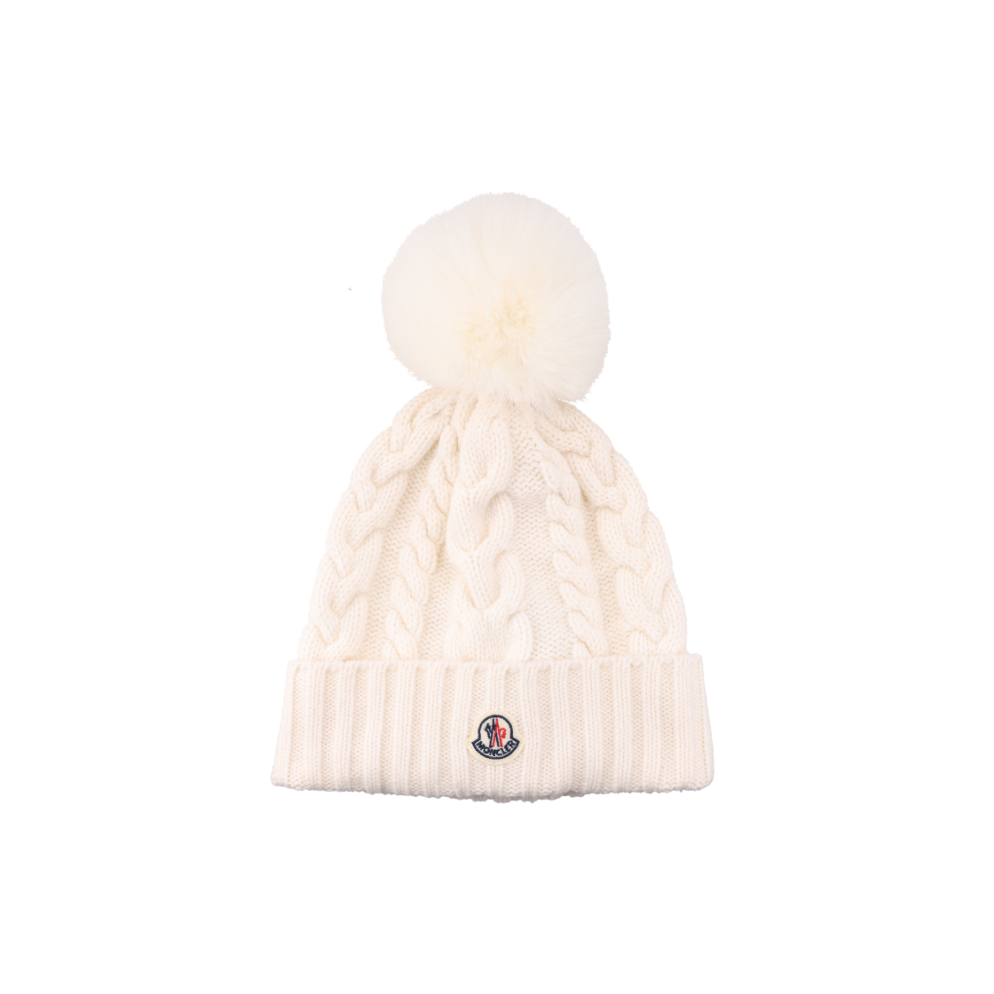 ITT5F9GBQGU4 Moncler Pom Pom Wool Cashmere Blend Beanie Ivory