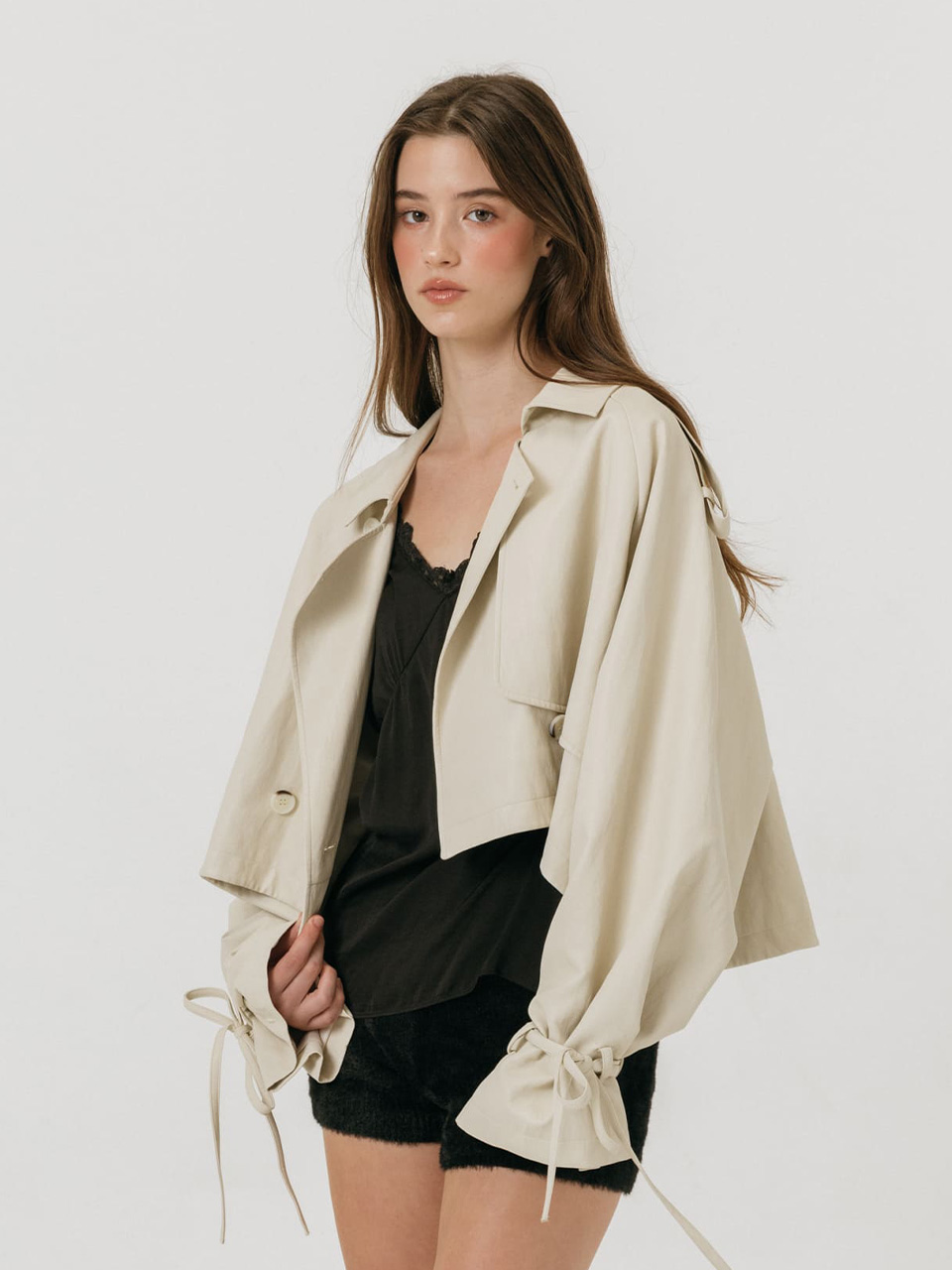 모이페어 레더 스트랩 트렌치 자켓 아이보리(MOIFAIRE Leather Strap Trench Jack Ivory) - 2