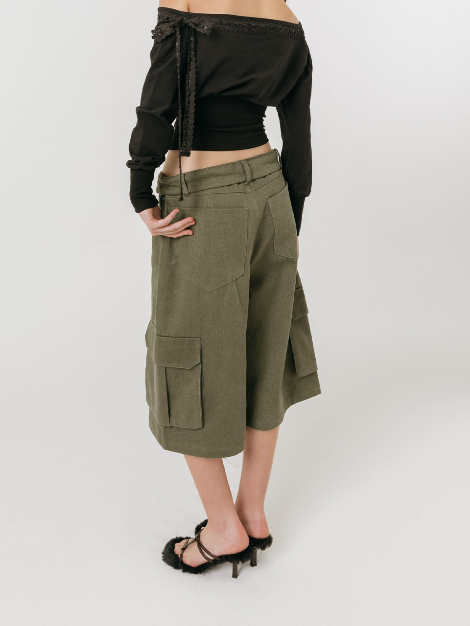 모이페어 버뮤다 카고 팬츠 카키(MOIFAIRE Bermuda Cargo Pants Khaki) - 5