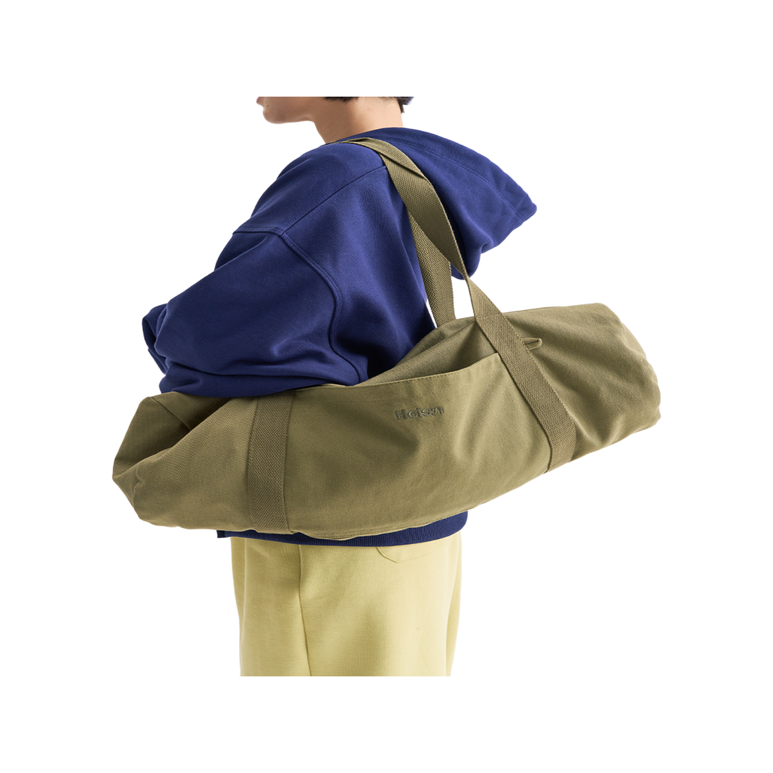 하이산 코튼 더플백  카키 (L)(Heisan Cotton Duffle Bag - Khaki (L)) - 4