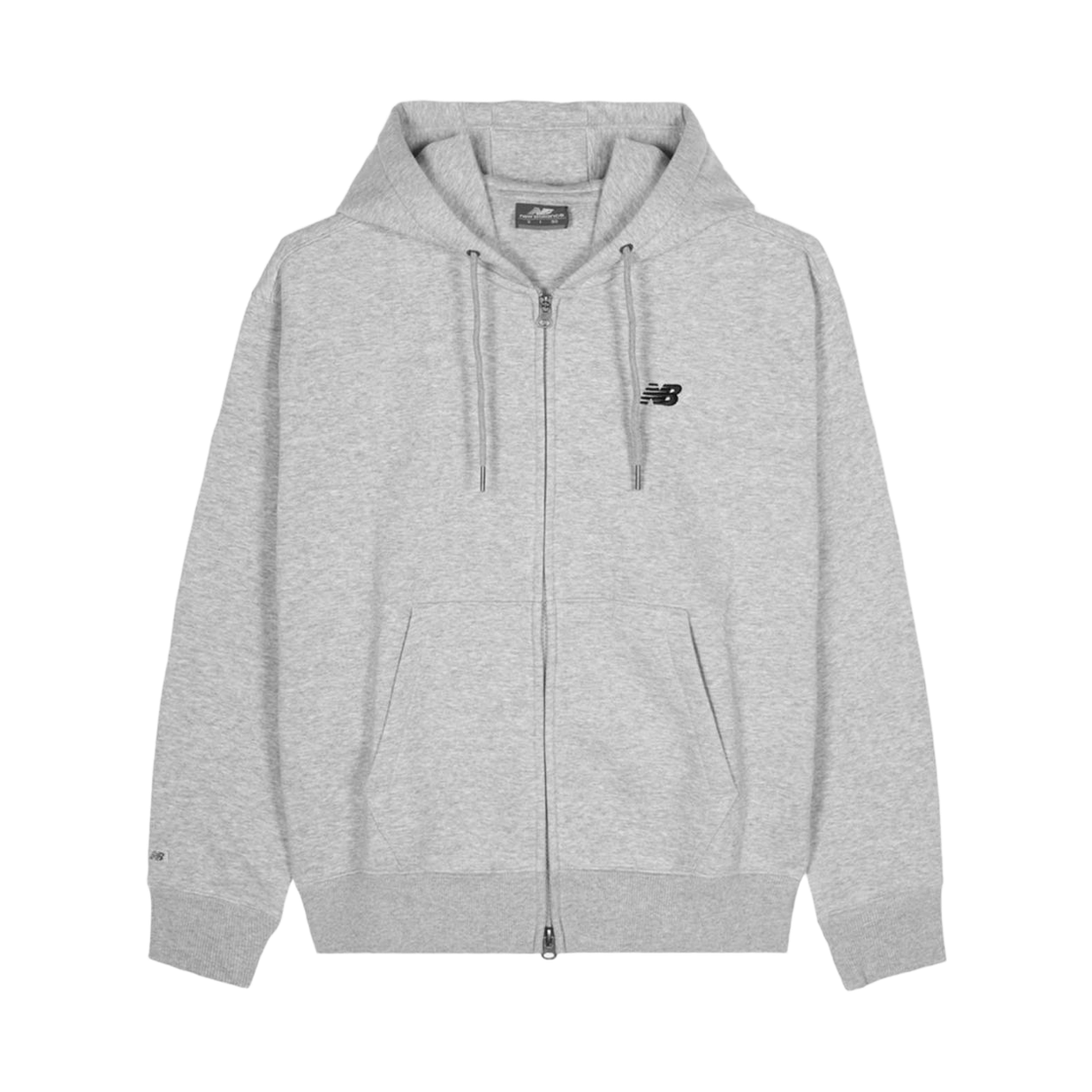 NBMDF41003-AC New Balance Essentials Classic Fleece Zip Up Hoodie Melange Grey