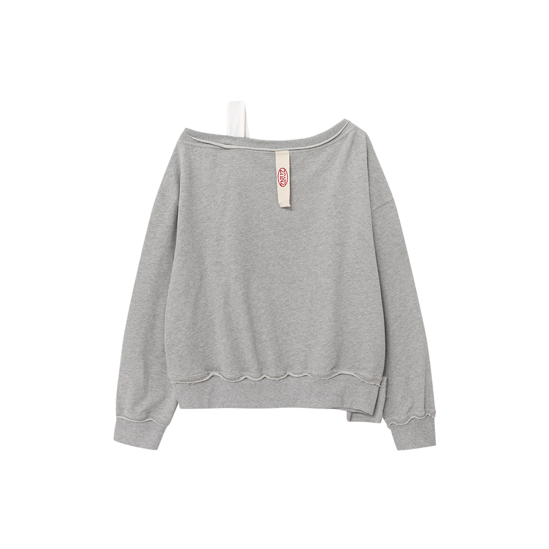 제뉴즈 드롭즈 원숄더 스웨트셔츠 - 멜란지그레이(Znuz Dropz One-Shoulder Sweatshirt - M/Grey) - 2