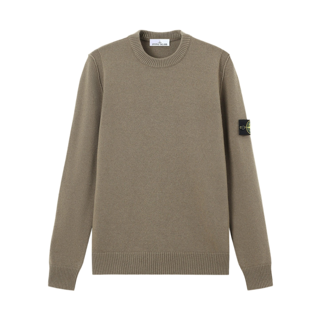 L2S1551000-72S00A3-V005G Stone Island 5100072 Lambswool Regular-Fit Crewneck Jumper with Ribbed Trims Military Green - 26FW