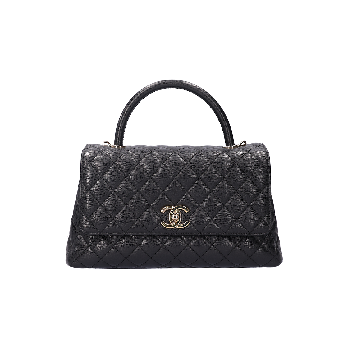 IT5RLC9P43O7 Chanel Coco Handle Large Flap Bag Grained Calfskin Black